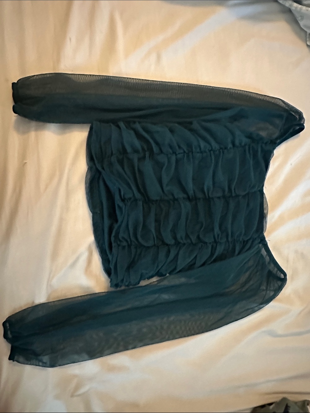 art class Sheer Ruched Blouse in Teal